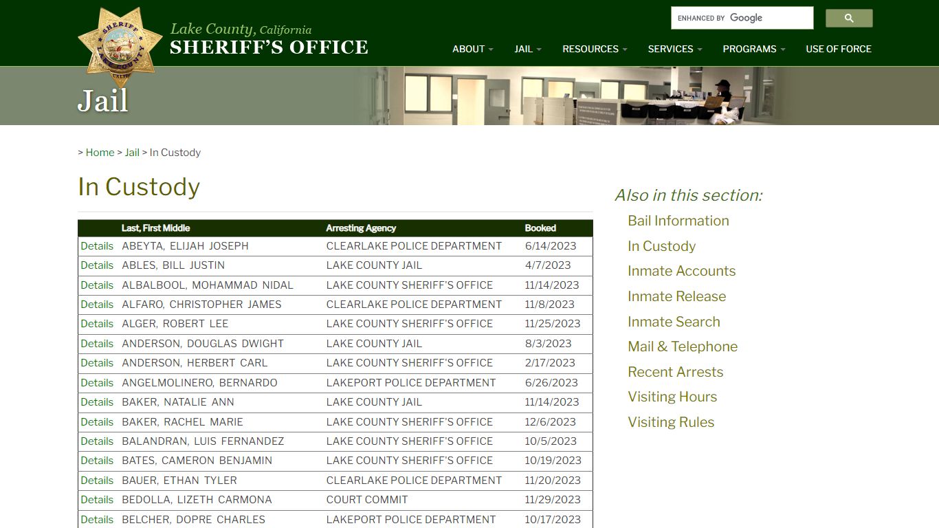 Lake County Sheriff, California